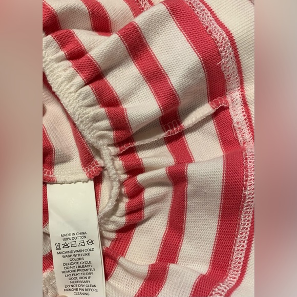 Like New, Kate Spade, Sz Medium, Pink & White Striped Top w/ Floral Rosette - Picture 10 of 11